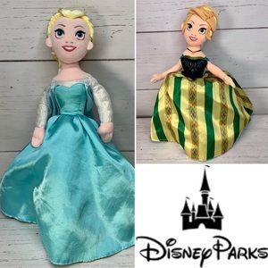Disney Parks Anna & Elsa Frozen Princess Reversible Topsy Turvy Flip Doll Plush